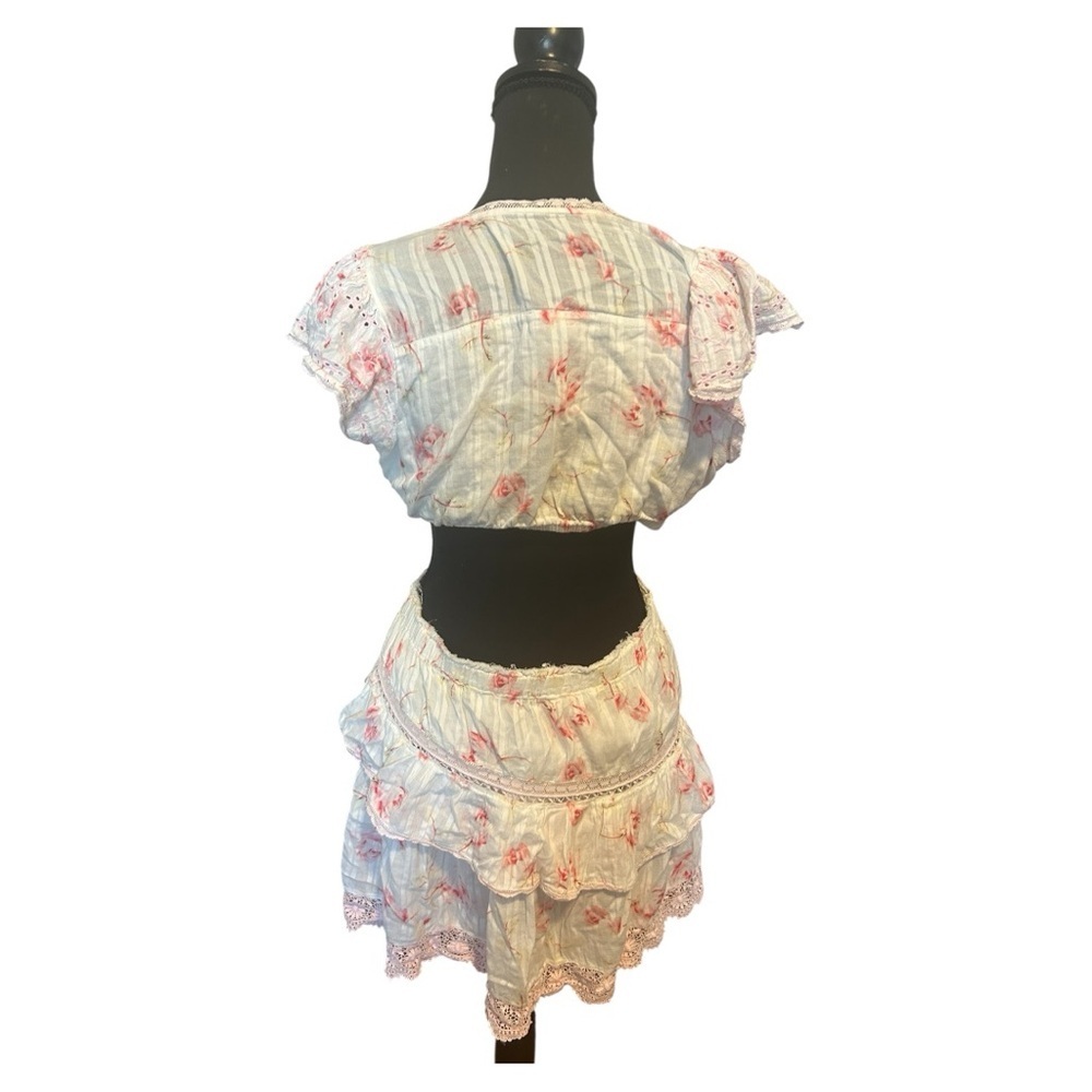 LoveShackFancy Audrina Cutout Ruffled Mini Dress - Picture 3 of 12